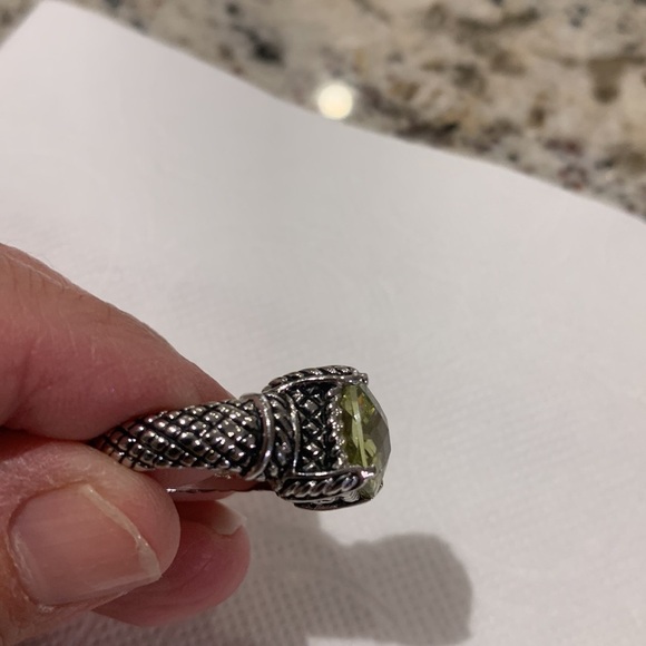 Premier Designs Rope Rung Faux Light Green Gem SZ 7 - Picture 4 of 4